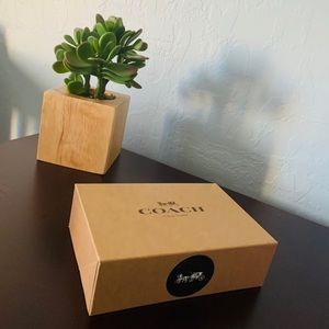 Authentic brown leather Coach wallet and keychain